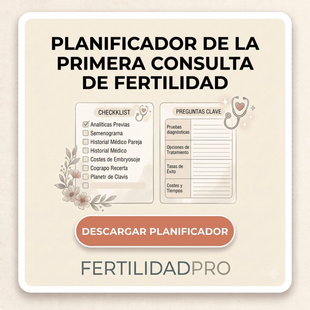 plantilla imprimible del planificador para la primera consulta de fertilidad
