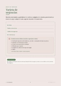 Diario de FIV y betaespera: tarjeta de urgencias con señales de alarma