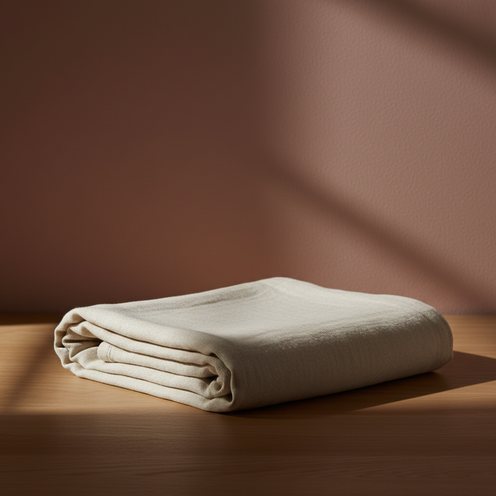 ansiedad búsqueda embarazo — folded linen blanket