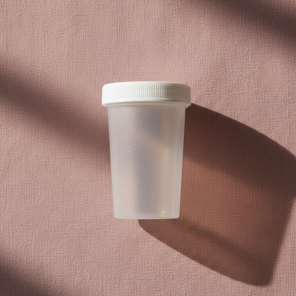 fragmentación ADN espermático — translucent specimen cup