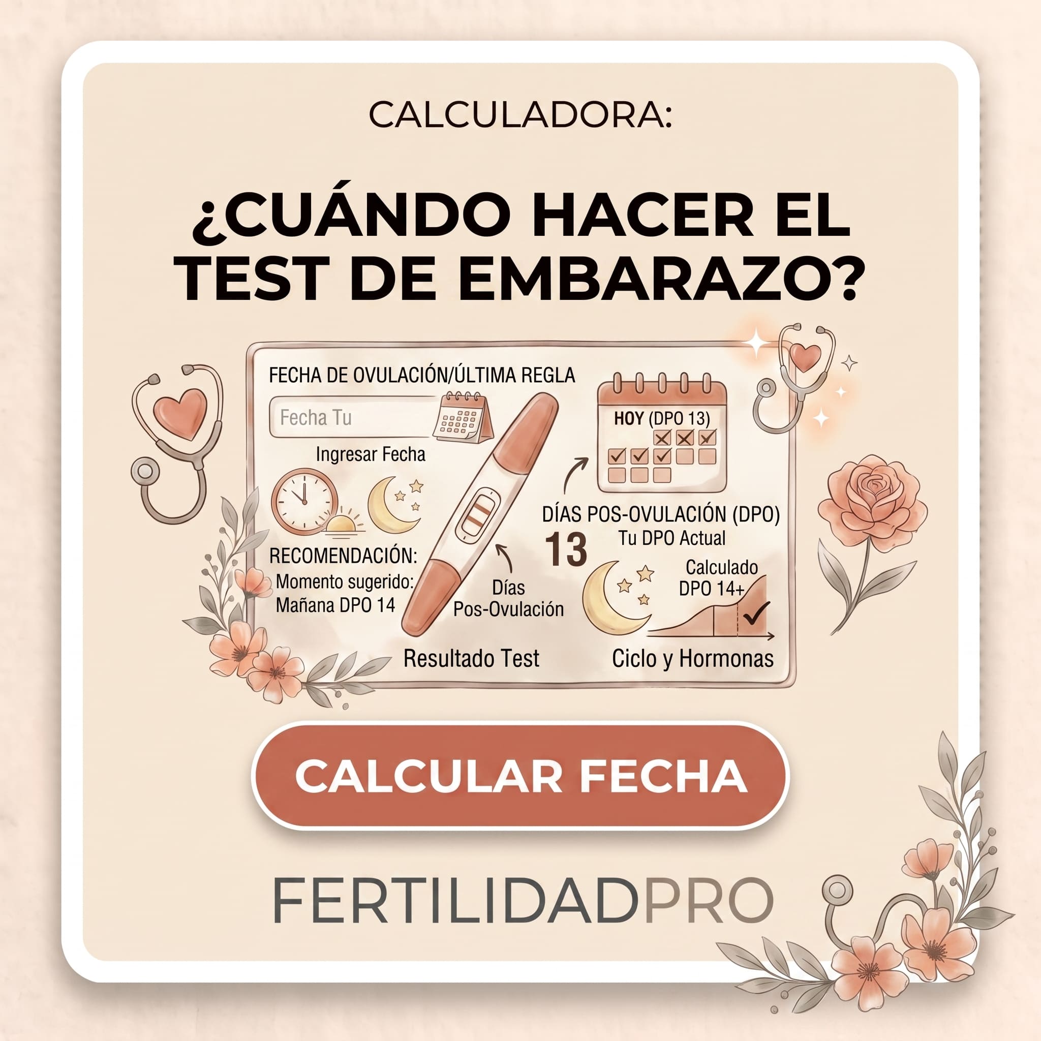 Calculadora de test de embarazo: calendario con la fecha ideal para hacerte el test